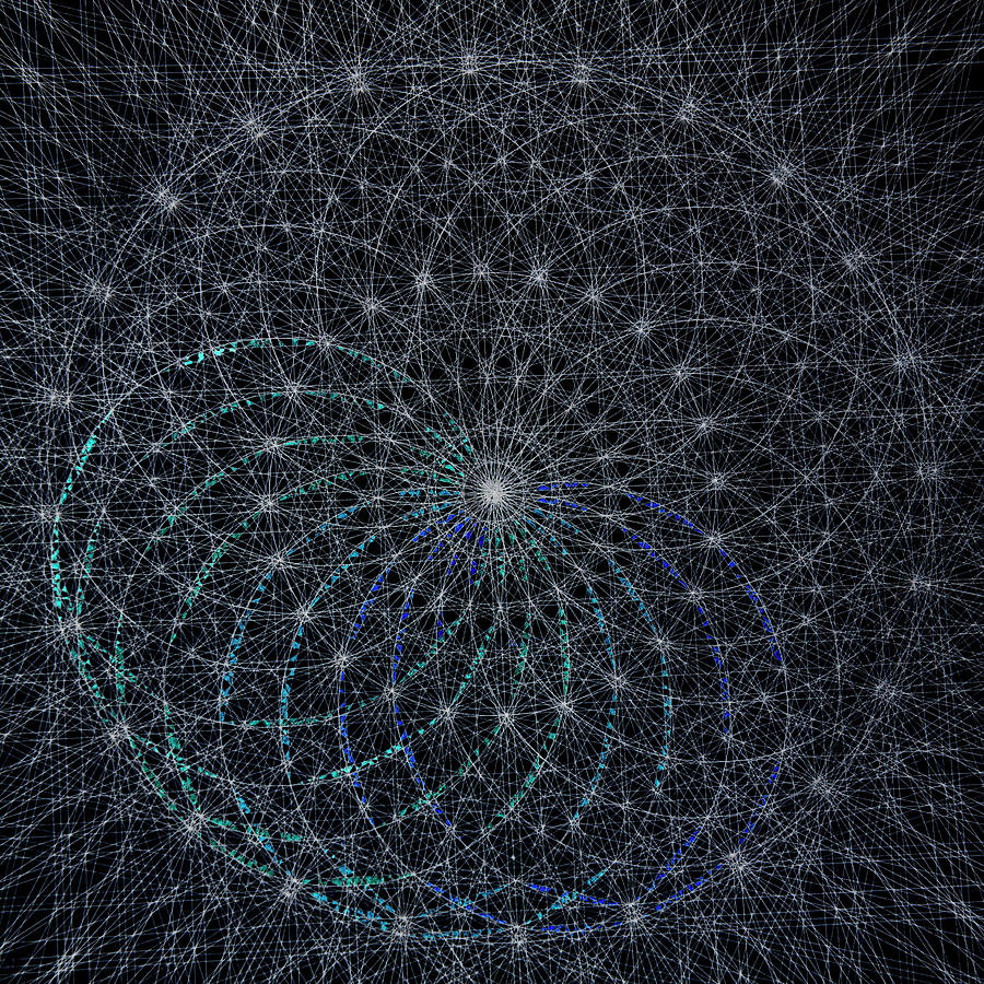 Sacred Geometry Drawing - Flower of Life 8 by Cliff Barber