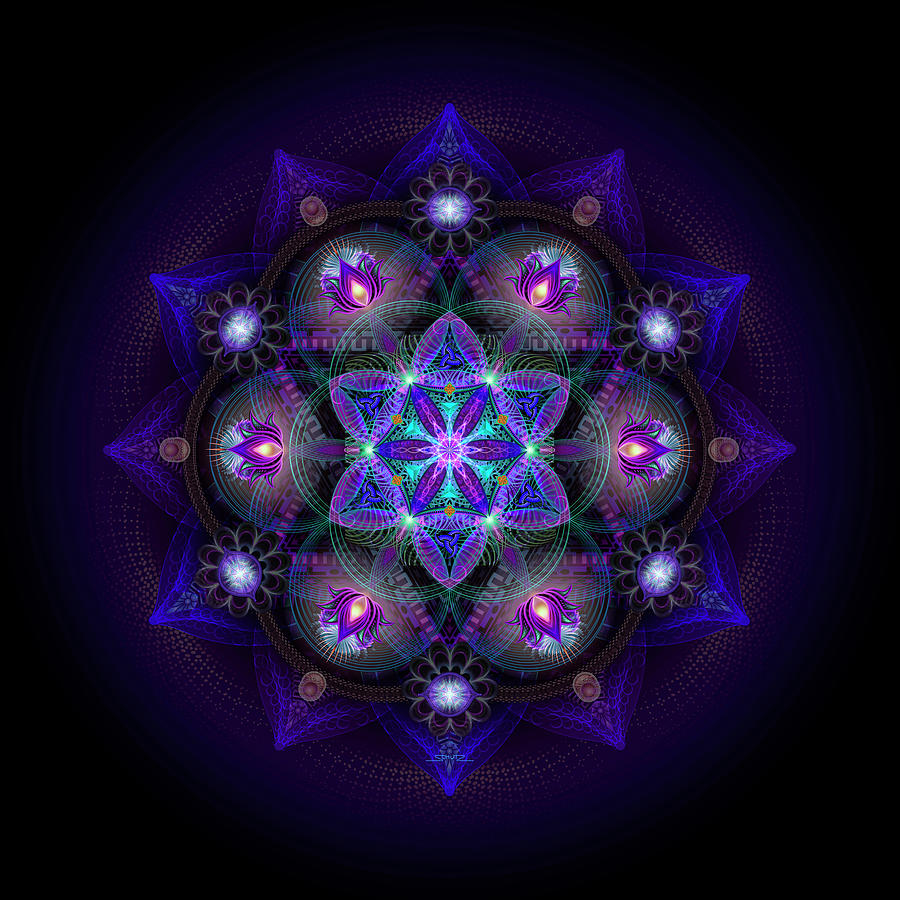 Flower Of Life Mandala Painting - Flower Of Life Mandala by Mushroom Dreams Visionary Art