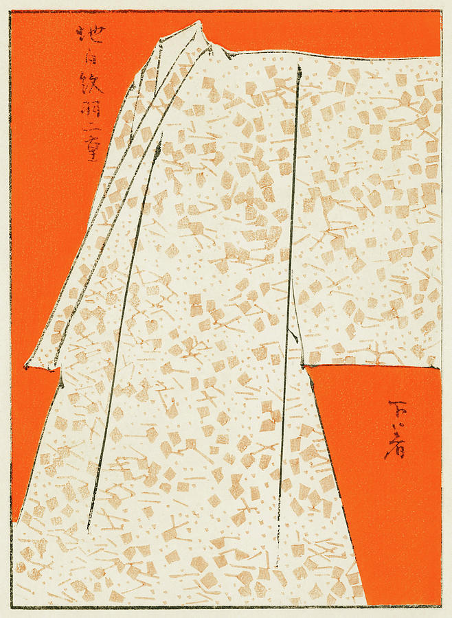 Flower Pattern Kimono - Japanese traditional pattern design Painting by Watanabe Seitei