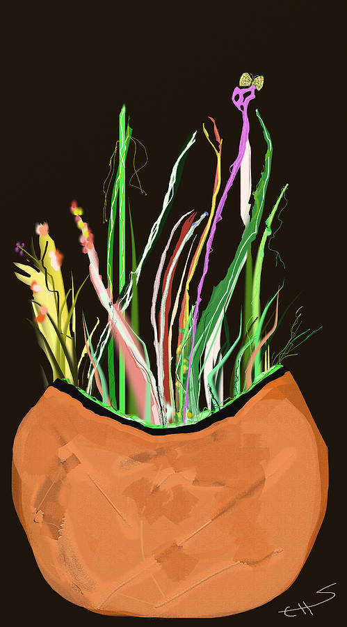 Flower Pot 2 Digital Art by SC Heffner