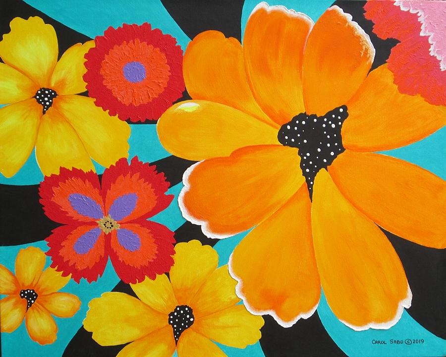 Flower Power Painting by Carol Sabo