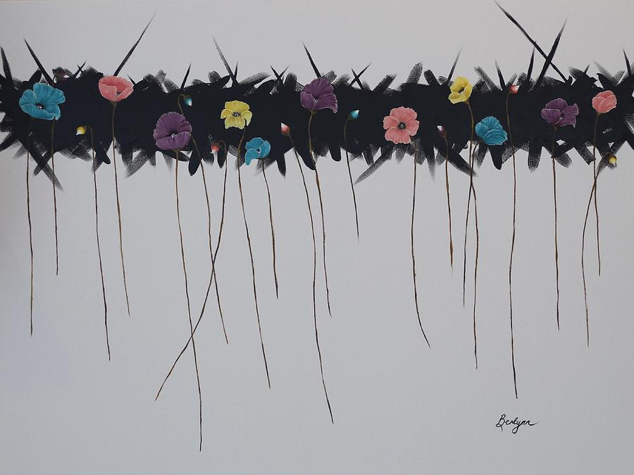 Flower Punk Painting by Berlynn