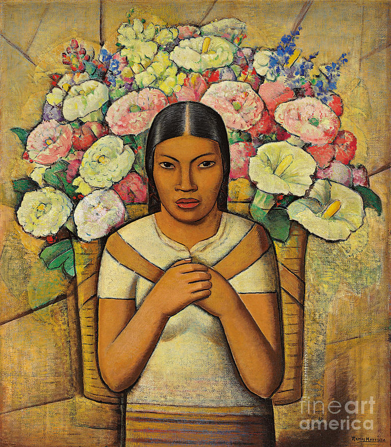 Flower Seller; Vendedora De Flores, C.1934 Painting by Alfredo Ramos