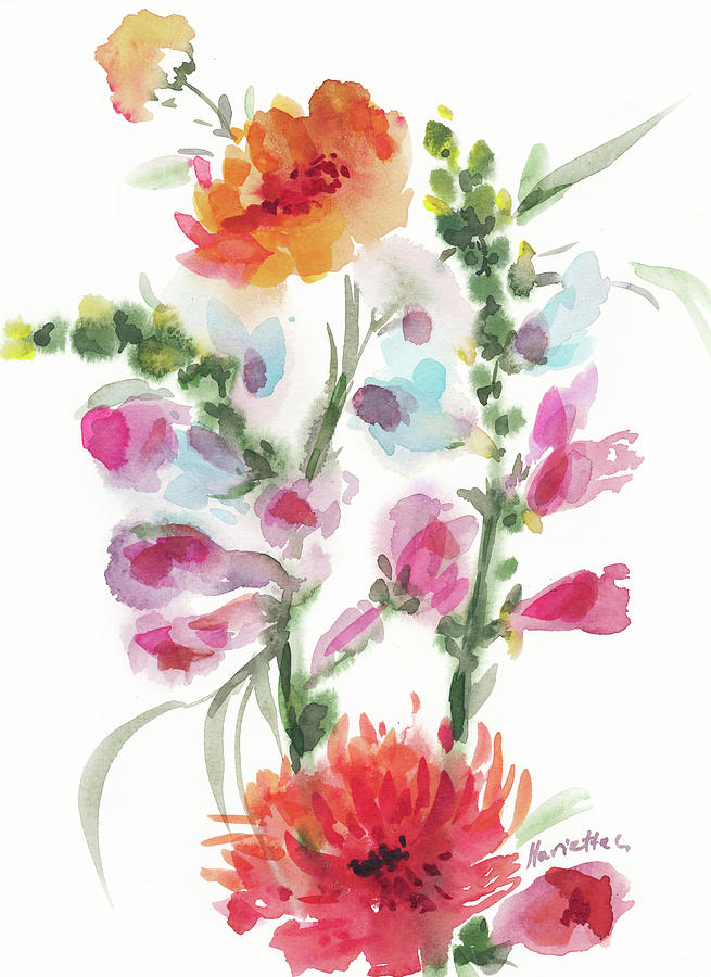 Flower Series 20 Painting by Marietta Cohen Art And Design - Fine Art ...