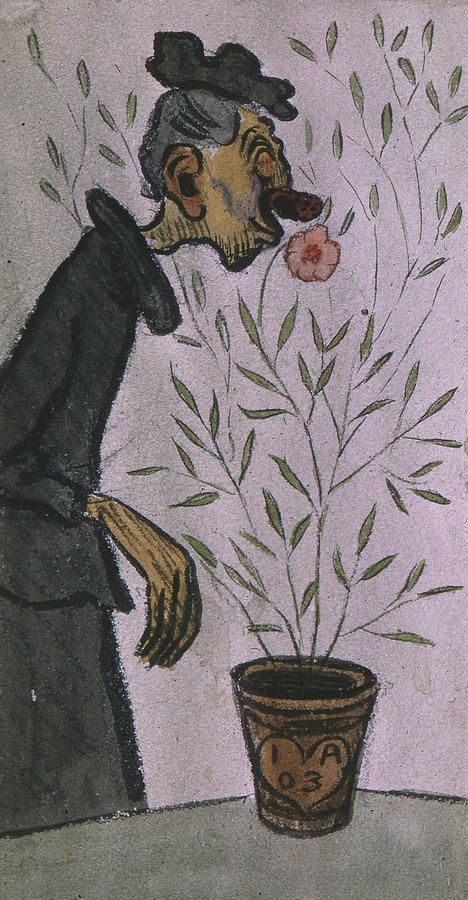 Flower Sniffer  Drawing by Ivar Arosenius