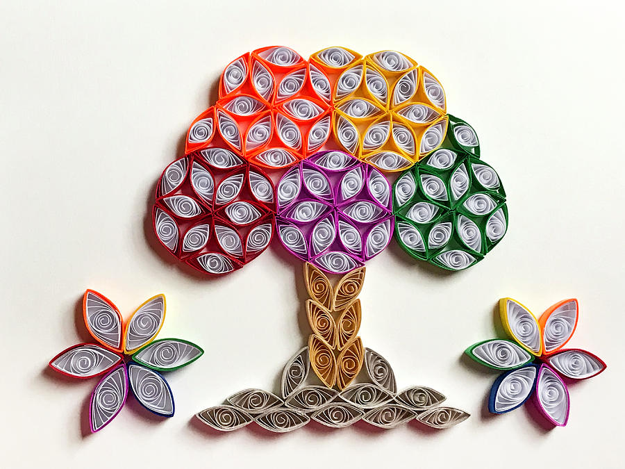 Flower Tree Of Life With Buds  1111 Mixed Media