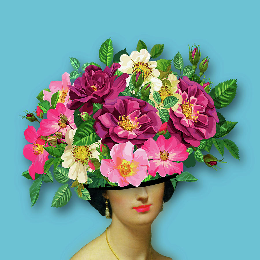 Flower Woman Surreal Painting by Tony Rubino