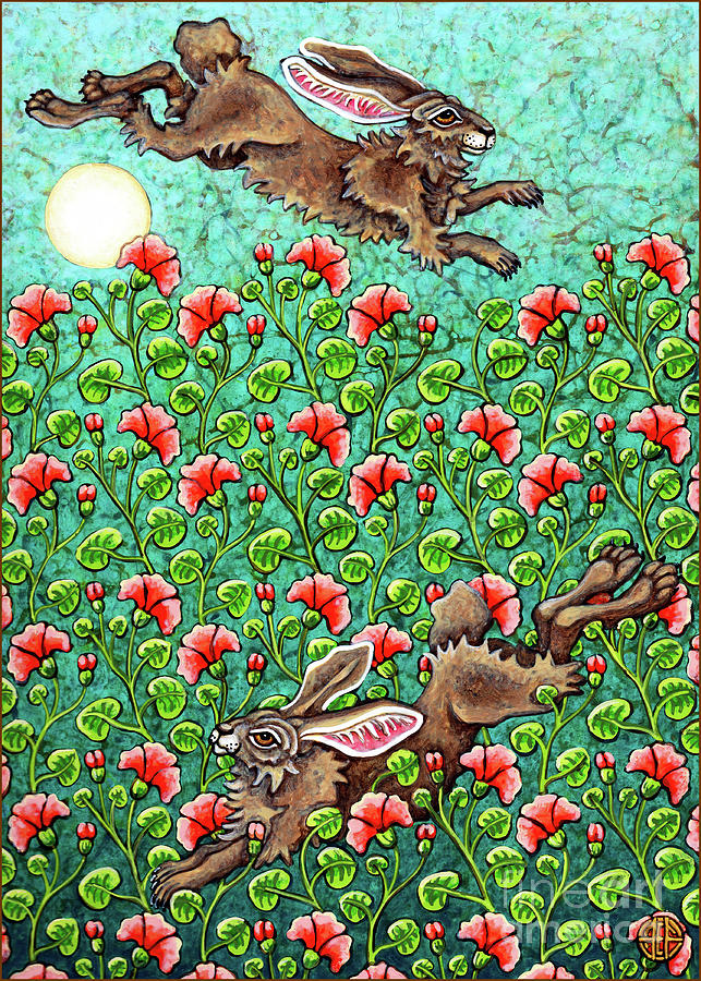 Flowered Hare 5 Painting by Amy E Fraser