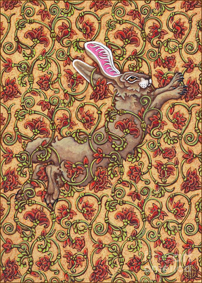 Flowered Hare 6 Painting by Amy E Fraser