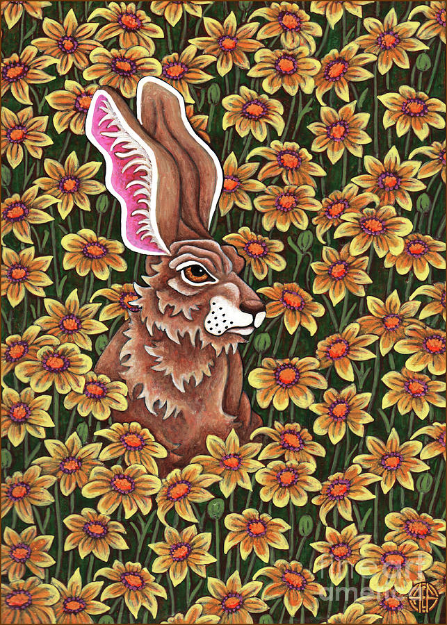 Flowered Hare 9 Painting by Amy E Fraser