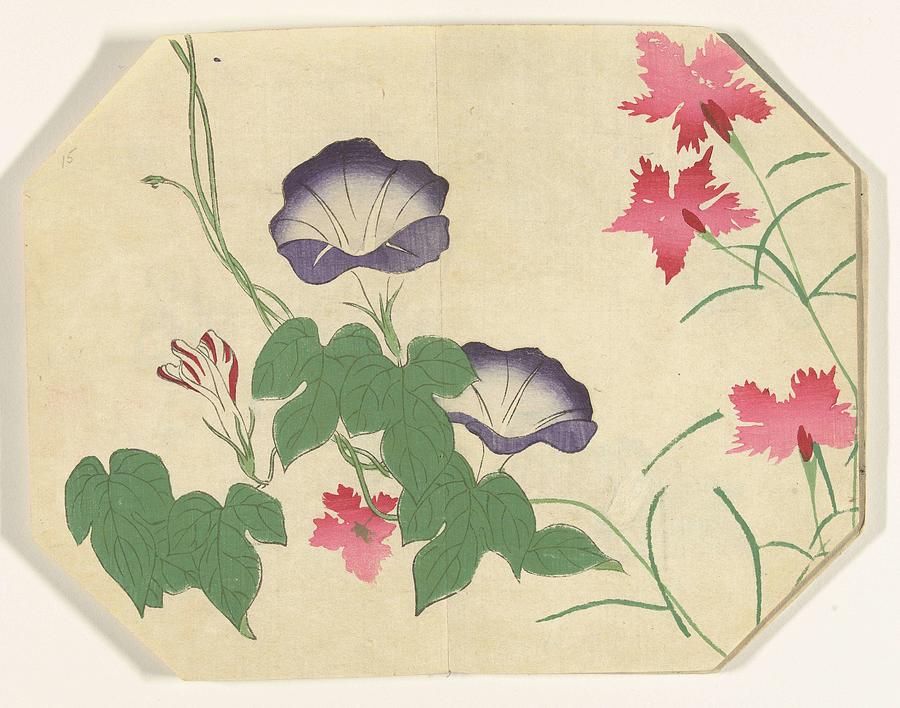 Flowering Bindweed And Carnations, Anonymous, 1880 - 1890 Painting
