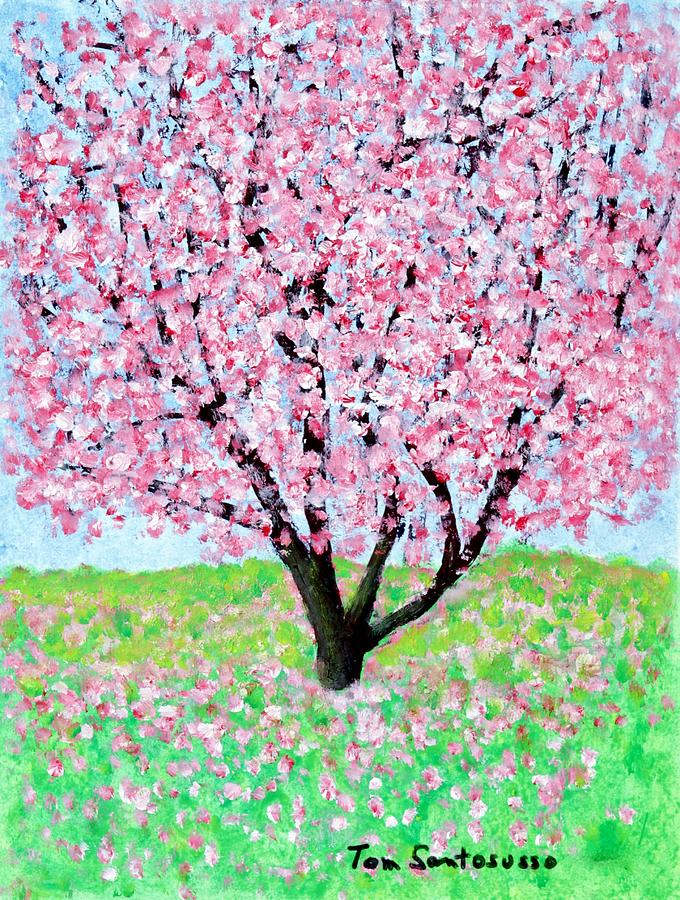 Flowering Cherry Painting by Thomas Santosusso