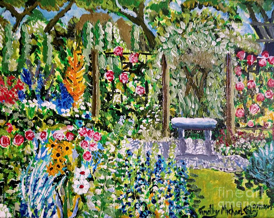 Flowering Colors of the Garden  Painting by Timothy Foley