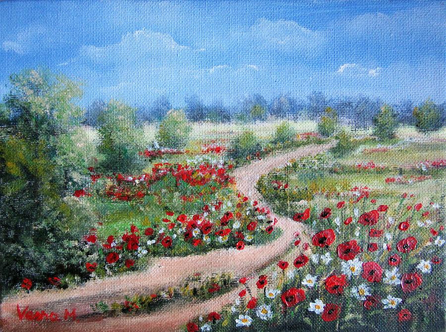 Flowering Path Painting by Vesna Martinjak