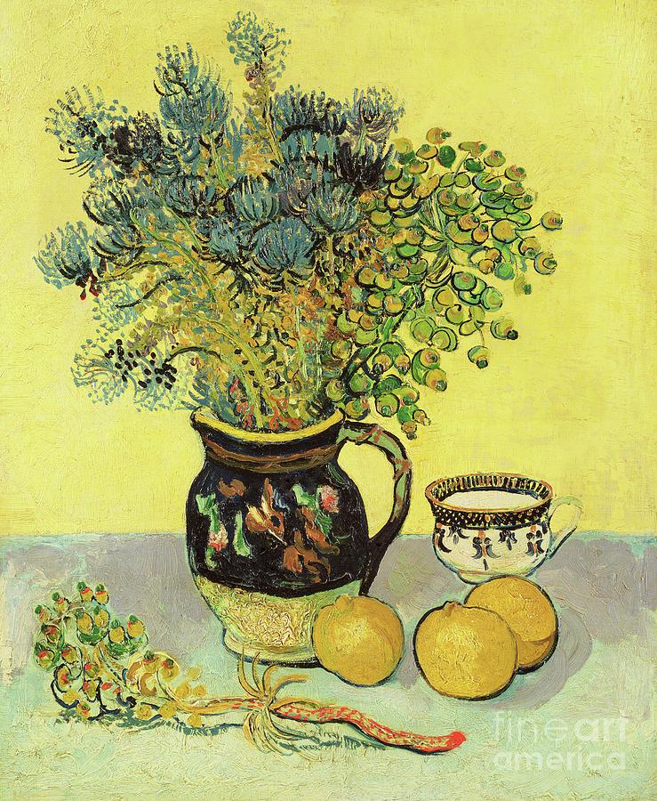 Flowerpiece and Fruit, 1888  Painting by Vincent Van Gogh