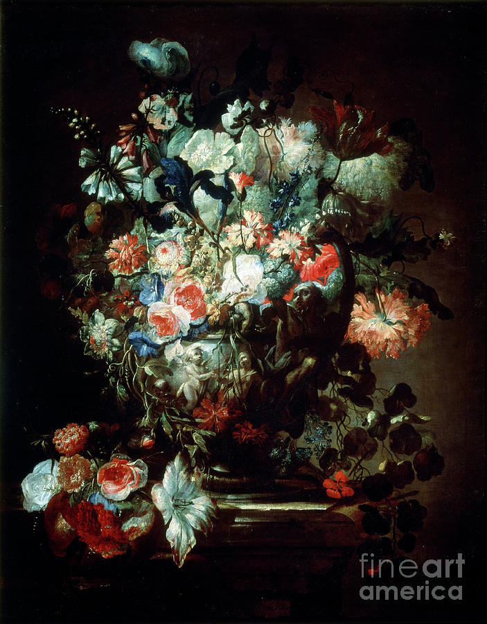 Flowers, 17th Century. Artist Drawing by Heritage Images