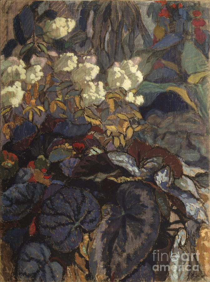 Flowers, 1911. Artist Zaytsev, Nikolai Drawing by Heritage Images