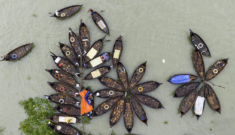 City Photograph - Flowers Boats by Mostafijur Rahman Nasim