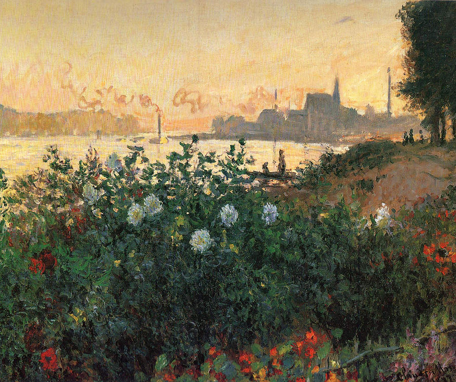 Flowers By The Riverbank Painting
