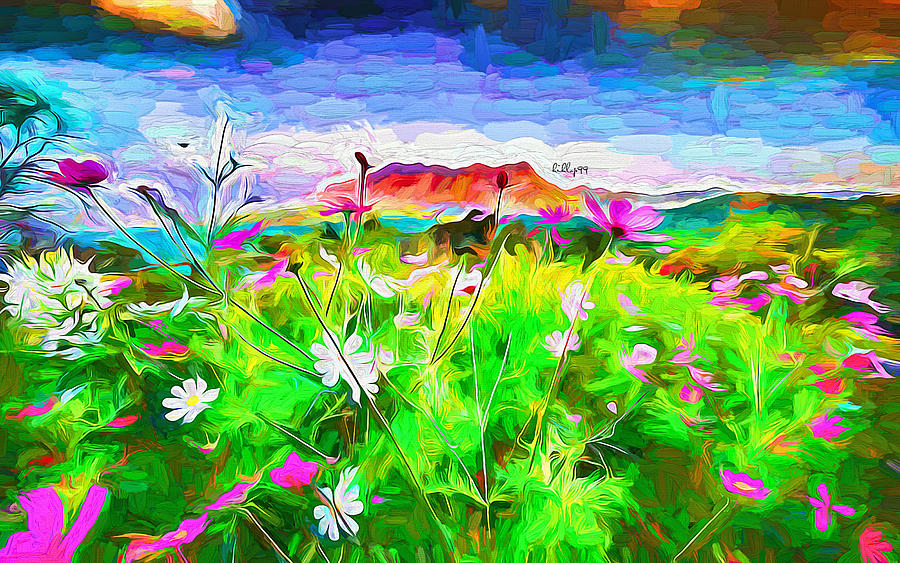 Flowers field Painting by Nenad Vasic