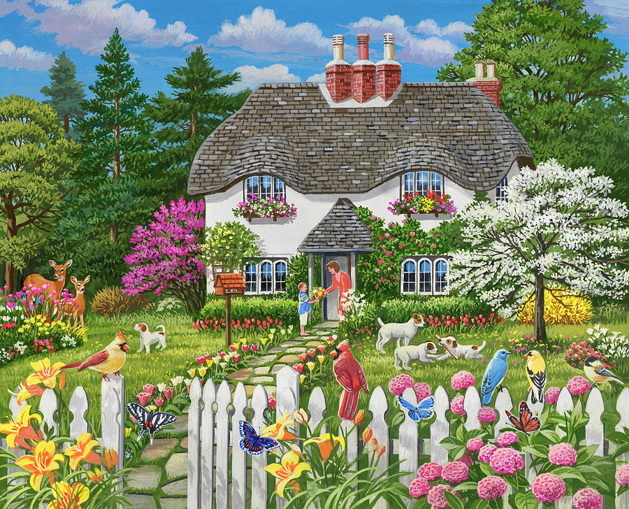 Spring Painting - Flowers For Mama by William Vanderdasson