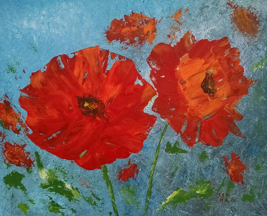 Poppy Flowers Painting - Poppy Flowers by Helian Cornwell