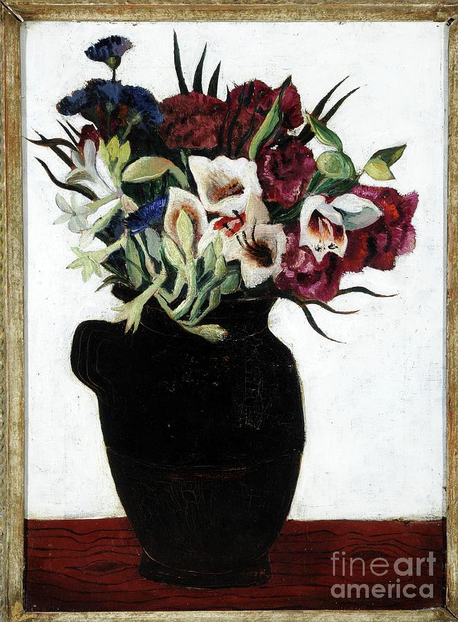 Flowers In A Black Jug Painting by Christopher Wood