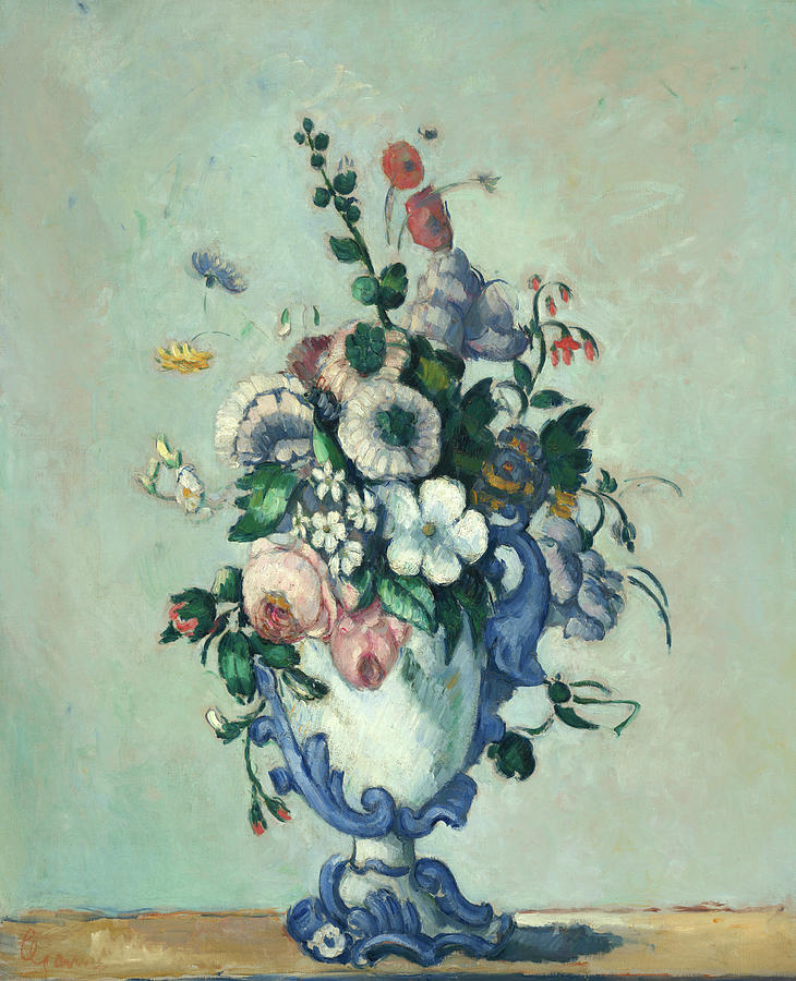 Cezanne Painting - Flowers in a Rococo Vase, 1876 by Paul Cezanne Cezanne Painting - Flowers in a Rococo Vase, 1876 by Paul Cezanne