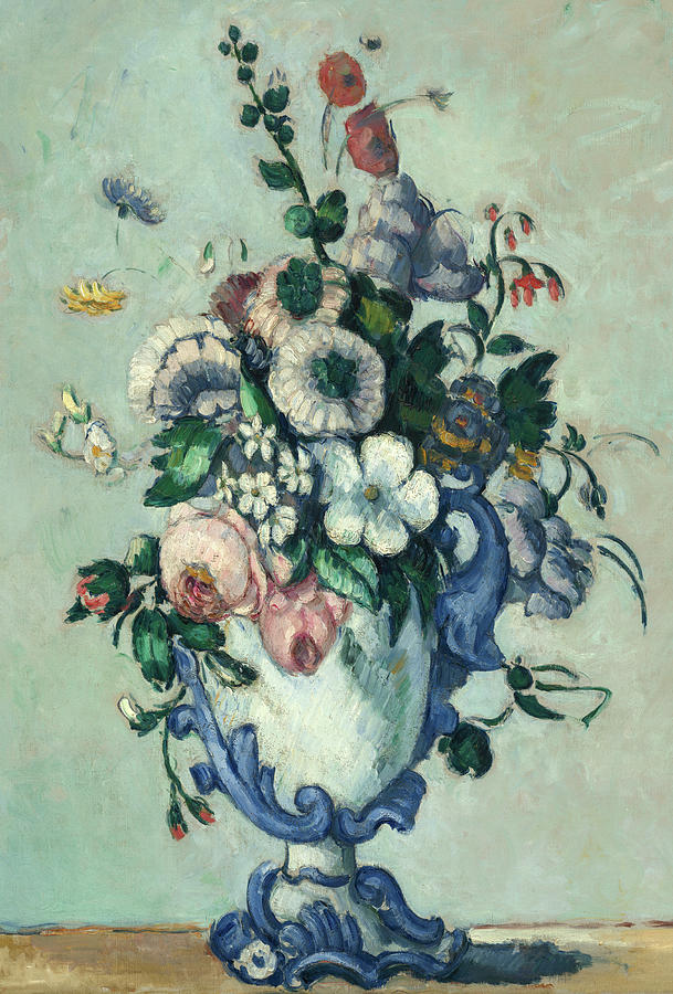 Cezanne Painting - Flowers In A Rococo Vase, Circa 1876 by Paul Cezanne Cezanne Painting - Flowers In A Rococo Vase, Circa 1876 by Paul Cezanne