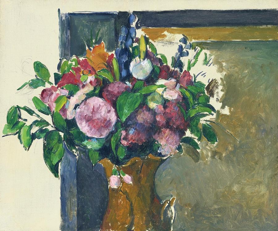 Flowers in a Vase 1879 82 Painting by Paul Cezanne Paintings - Fine Art ...