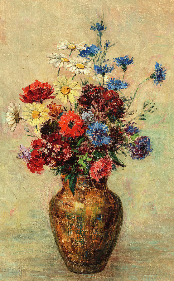 Odilon Redon Painting - Flowers In A Vase, Circa 1910 by Odilon Redon Odilon Redon Painting - Flowers In A Vase, Circa 1910 by Odilon Redon