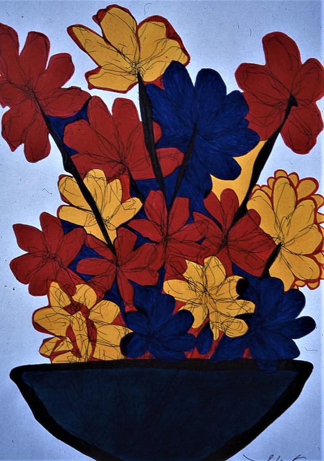 Flowers in a Vase Drawing by Darrell Black