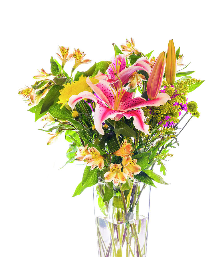 Lily Photograph - Flowers In A Vase by Panoramic Images