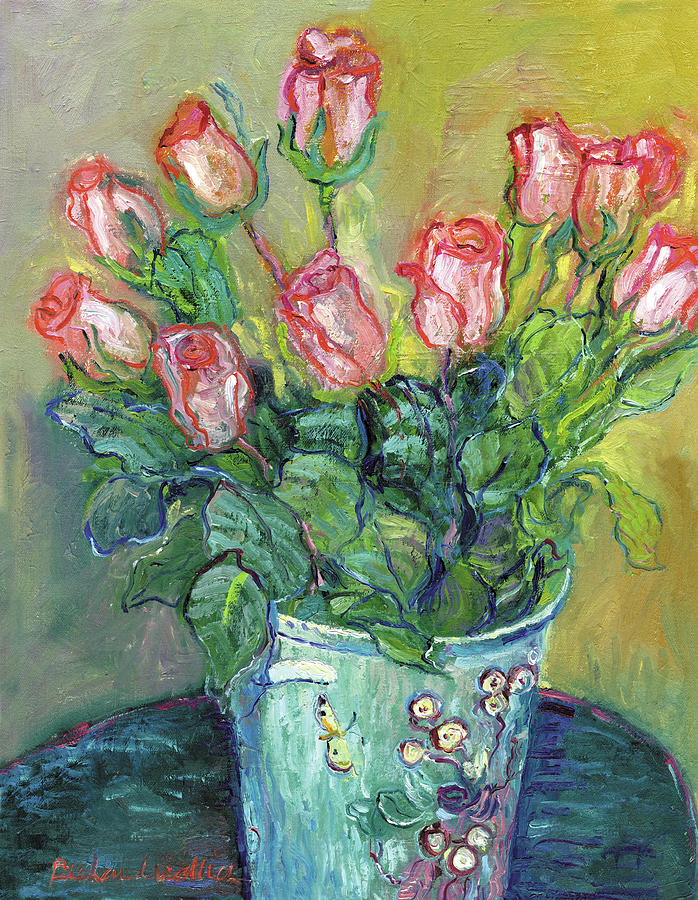 Flowers In A Vase Painting by Richard Wallich