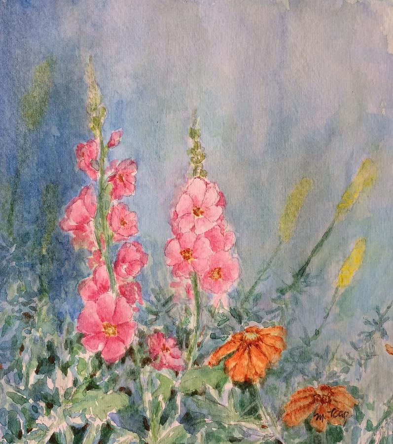 Flowers in my garden Painting by Milly Tseng