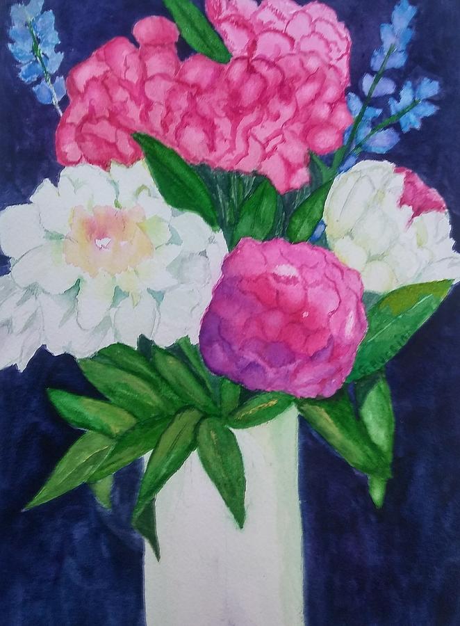Blue Painting - Flowers in My Vase by Vickie G Buccini