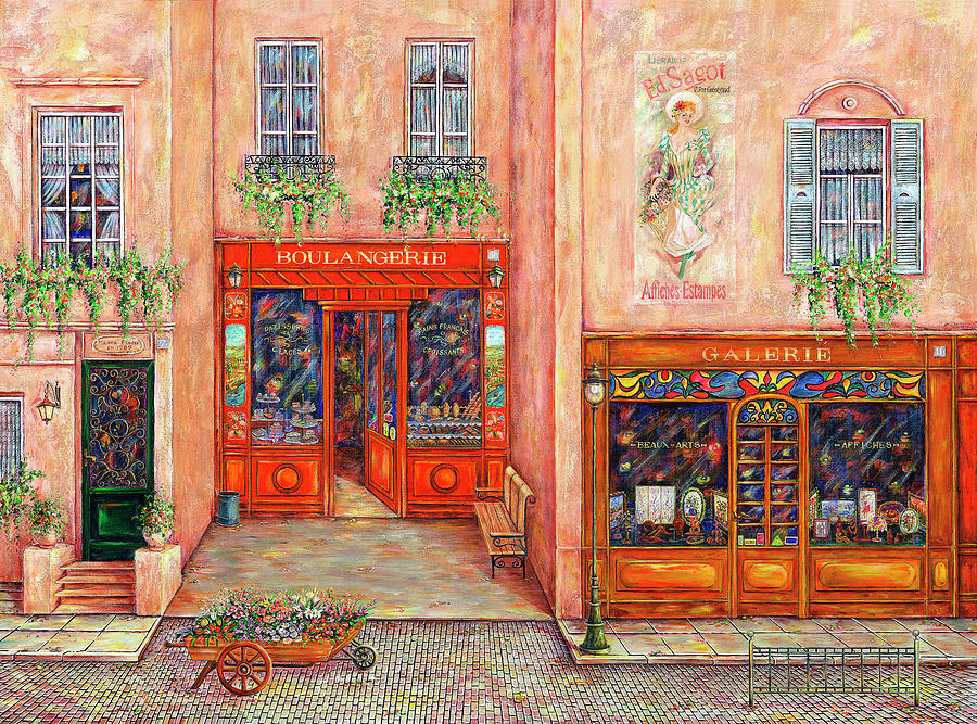 Village Painting - Flowers In Paris by Vessela G.