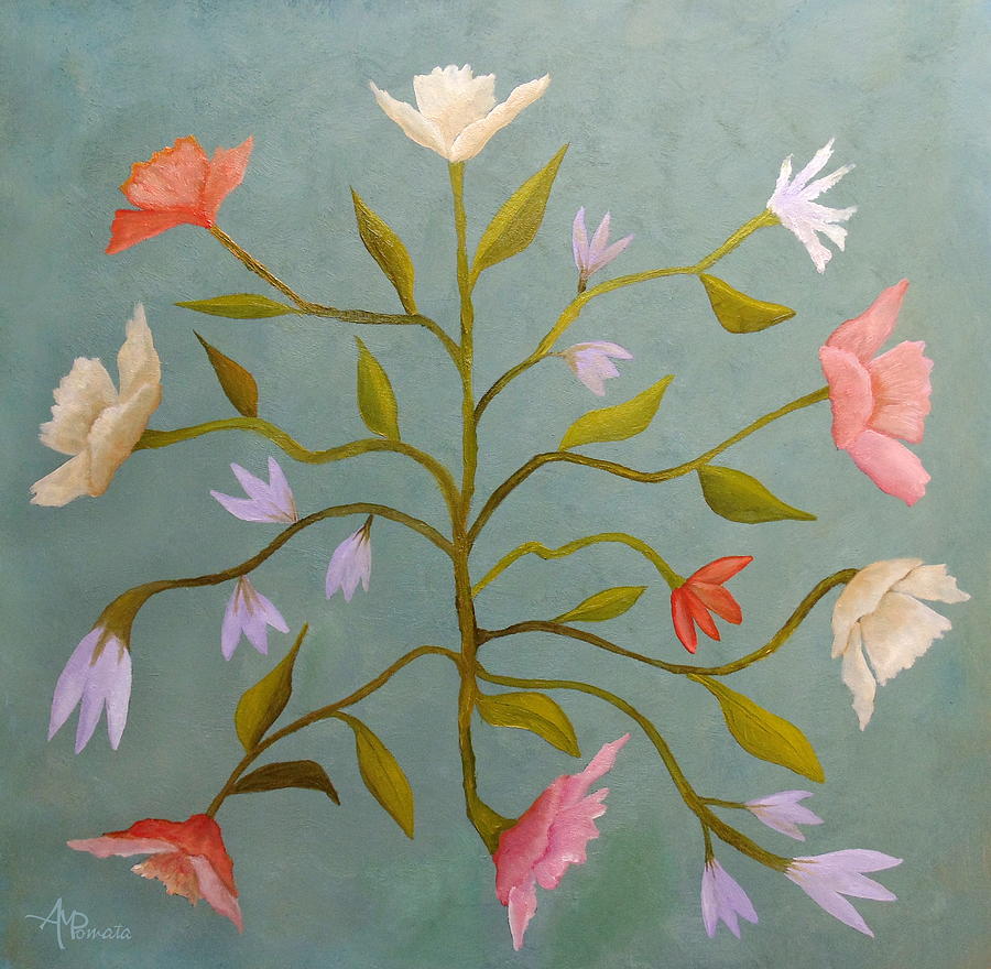 Flowers In Suspense Painting by Angeles M Pomata