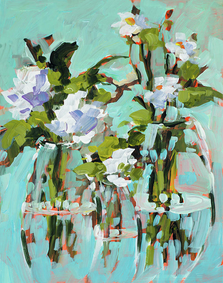 Flower Painting - Flowers In Vase by Jane Slivka