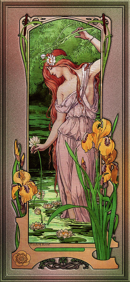 Flowers Of Water by Elisabeth Sonrel Painting by Rolando Burbon
