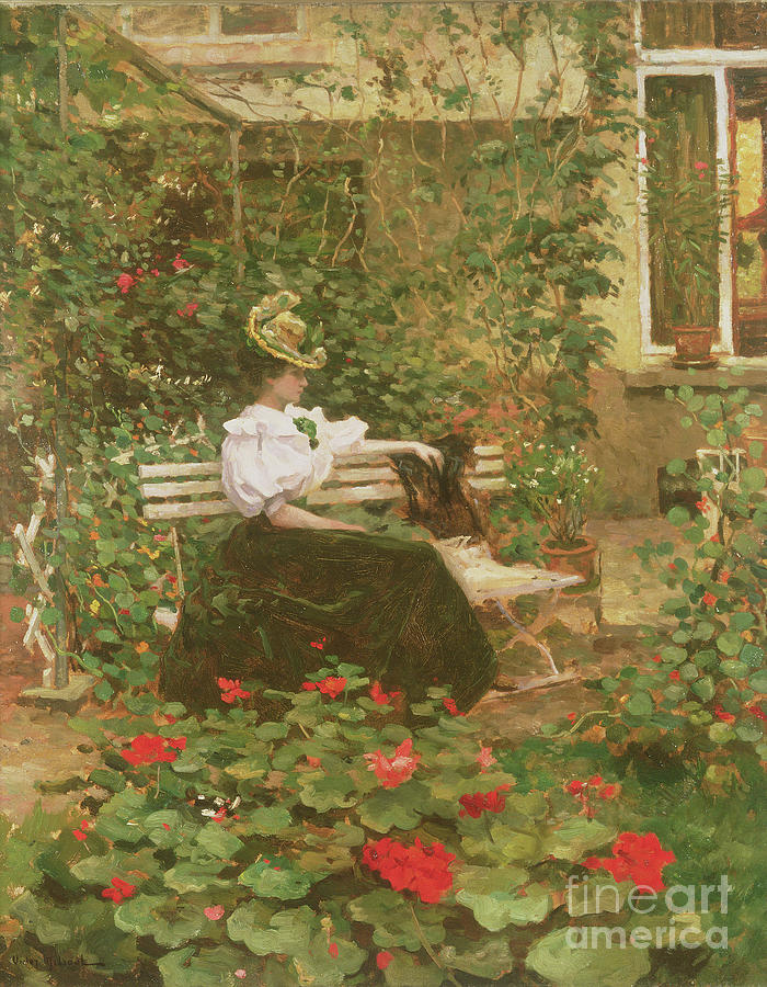 Flowers On The Terrace Painting by Victor Gilsoul