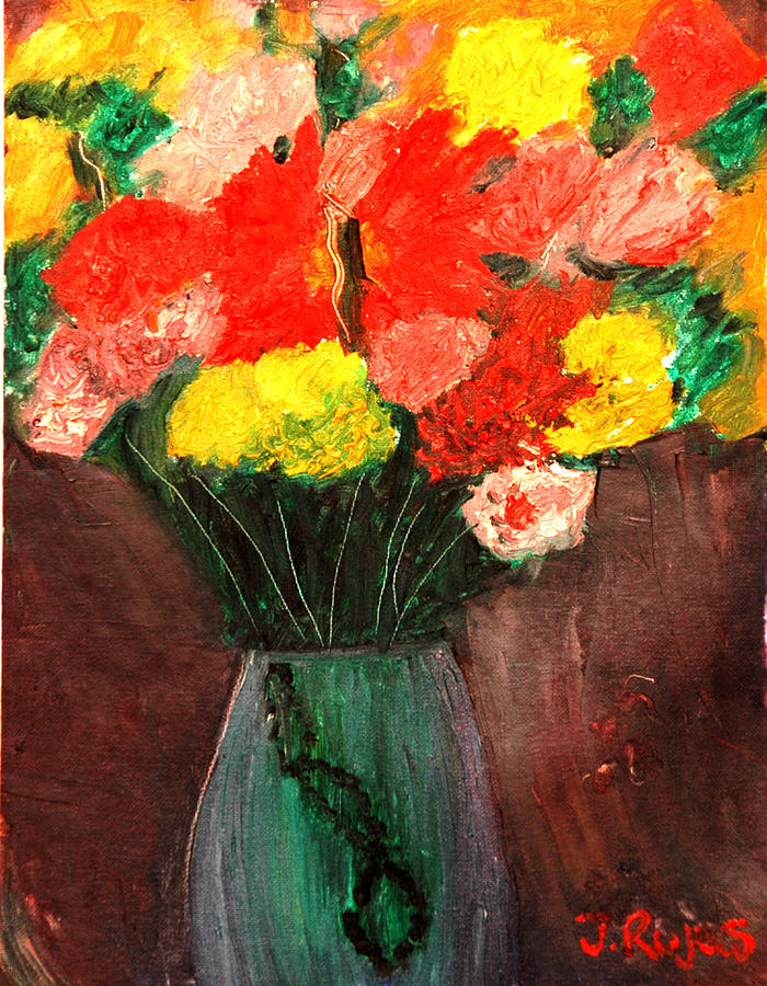 Flowers Still Life Painting by Jose Rojas