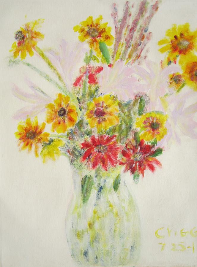  Kentuckys  Mixture  of Yard Flowers Painting by Glenda Crigger