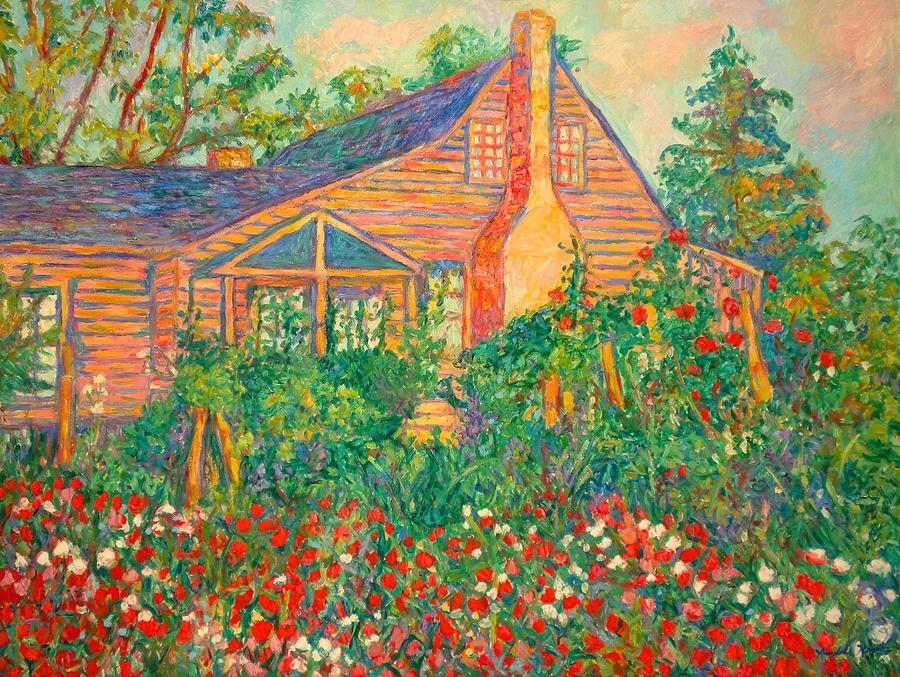 Architecture Painting - Flowery Backyard by Kendall Kessler