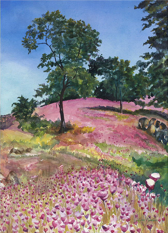 Flowery Field Painting by Lynn Ramires - Pixels