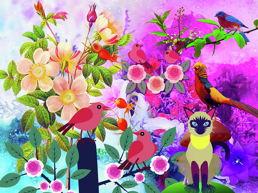 Flower Mixed Media - Flowery Forest by Ata Alishahi