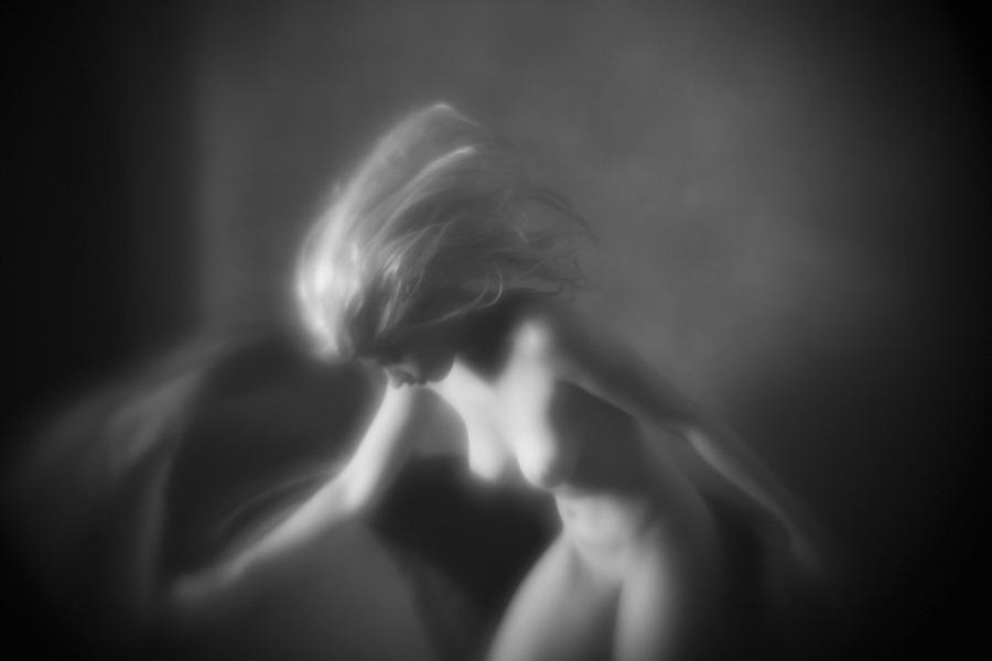 Nude Photograph - Flowing Hair by Mel Brackstone
