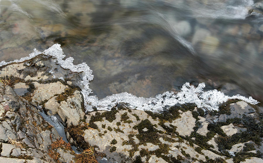 Flowing river water and Ice Photograph by Michalakis Ppalis