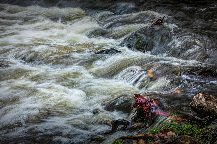 Flowing water in a October Autumn on the Thornapple River Photograph by Randall Nyhof
