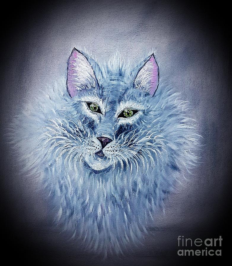Cat Painting - Fluff The Elegant Cat by Angela Whitehouse Cat Painting - Fluff The Elegant Cat by Angela Whitehouse